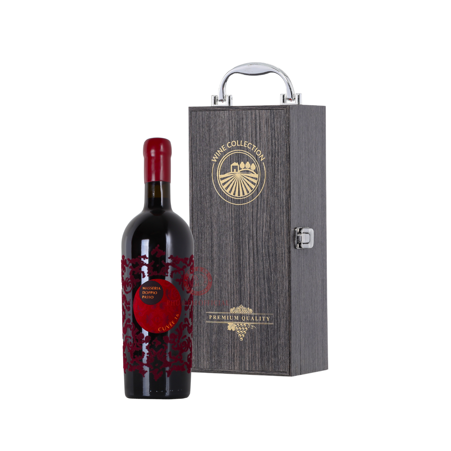 Hộp Quà Nhung Lụa – Rượu Vang Đỏ Ý Masseria Doppio Passo Cuvee 16 750ml