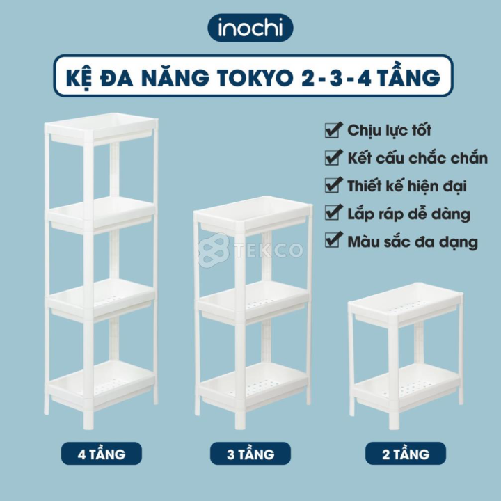 Kệ nhựa đa năng, kệ nhựa 2,3,4 tầng tokyo inochi tiêu chuẩn nhật bản - happy home 4u