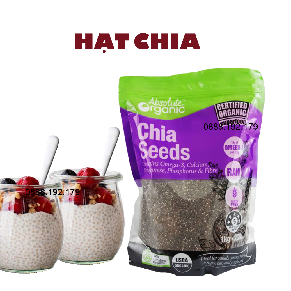 1kg hạt Chia seeds Úc giúp giảm cân, đẹp da và bổ sung chất dinh dưỡng cho cơ thể --[dakbee]