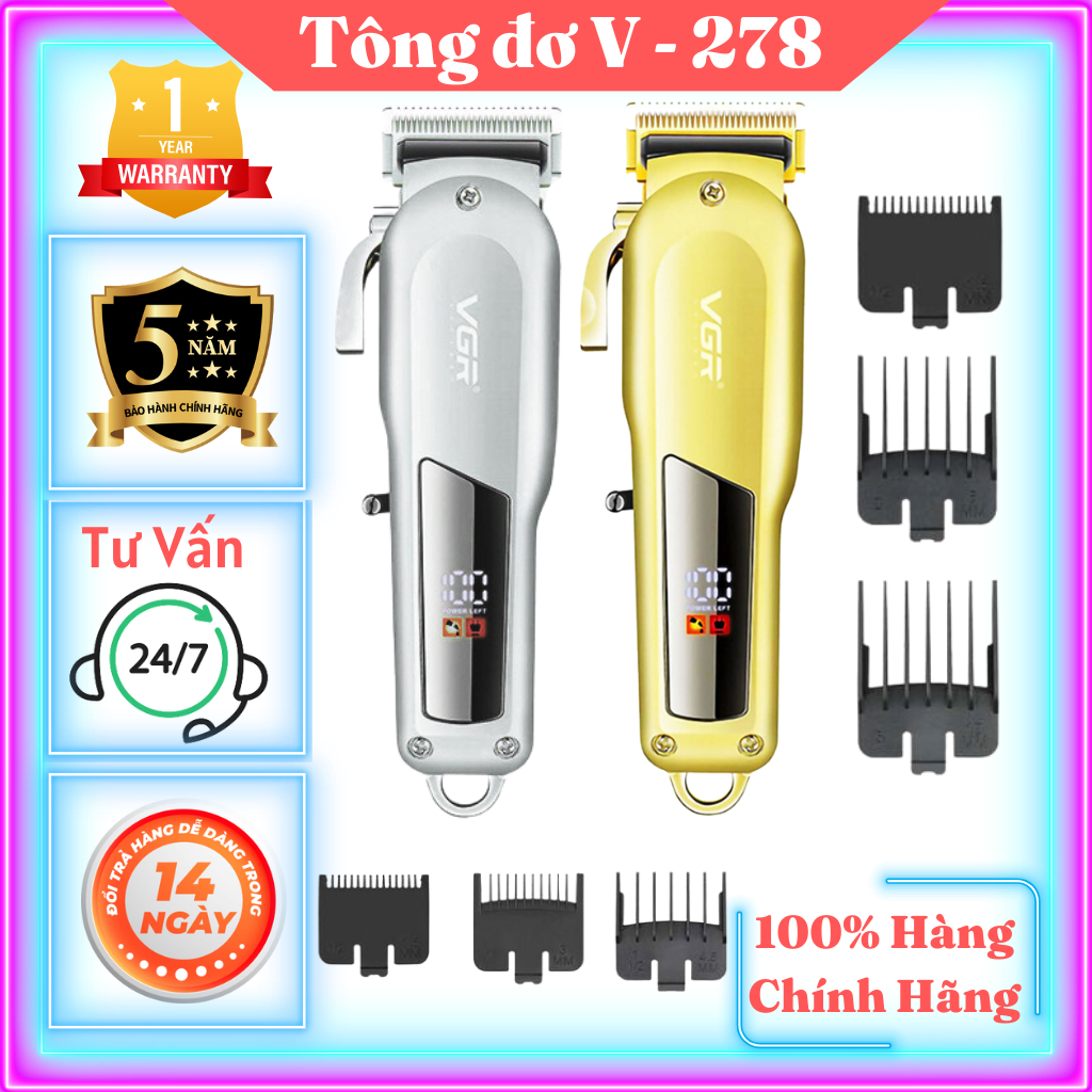 Tông đơ cắt tóc nam, Tông đơ cắt tóc gia đình VGR chuyên nghiệp, Bộ tông đơ cắt tóc đa năng cao cấp sạc pin kèm nhiều quà tặng