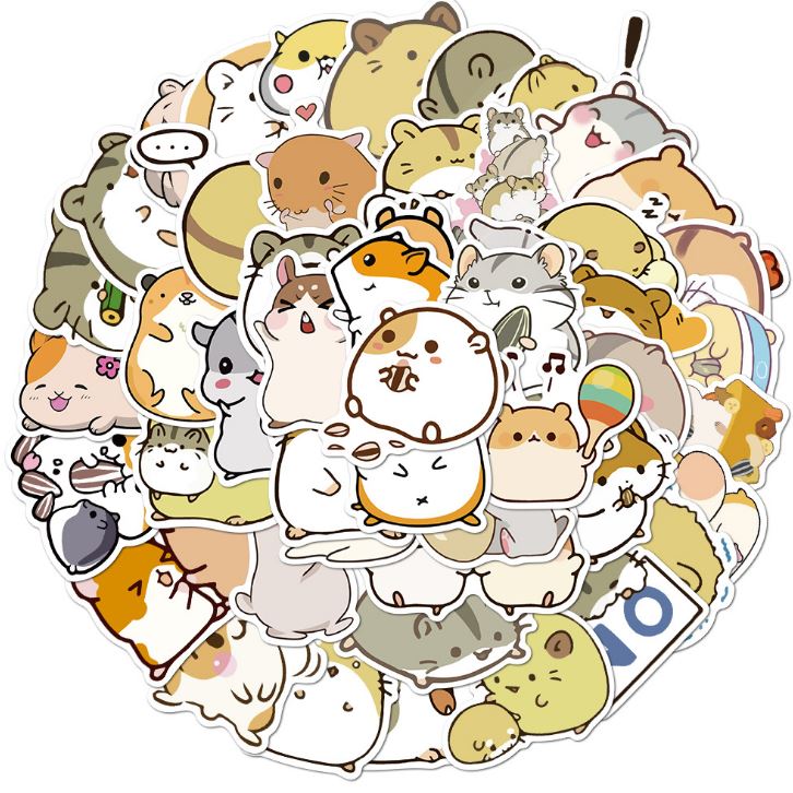 [HCM]Bộ Sticker CHUỘT HAMSTER decal hình dán chống nước trang trí xe laptop nón bảo hiểm vali #160
