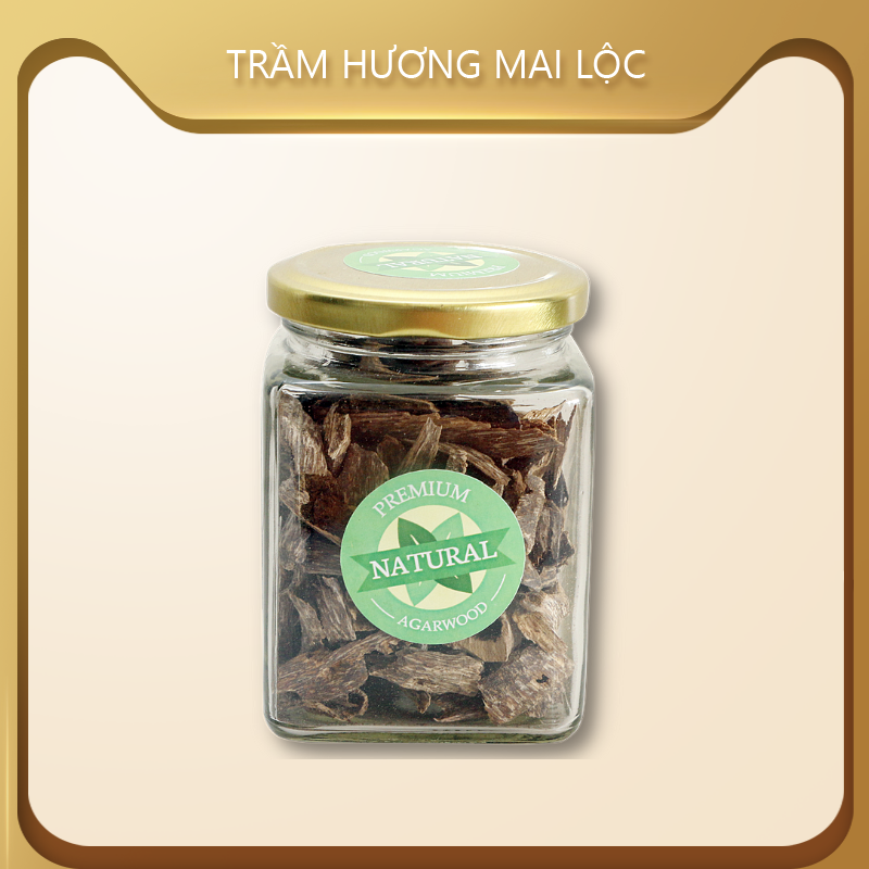 Trầm hương miếng thượng hạng hộp vàng xông tài lộc - Trầm miếng xông nhà - trầm hương tự nhiên