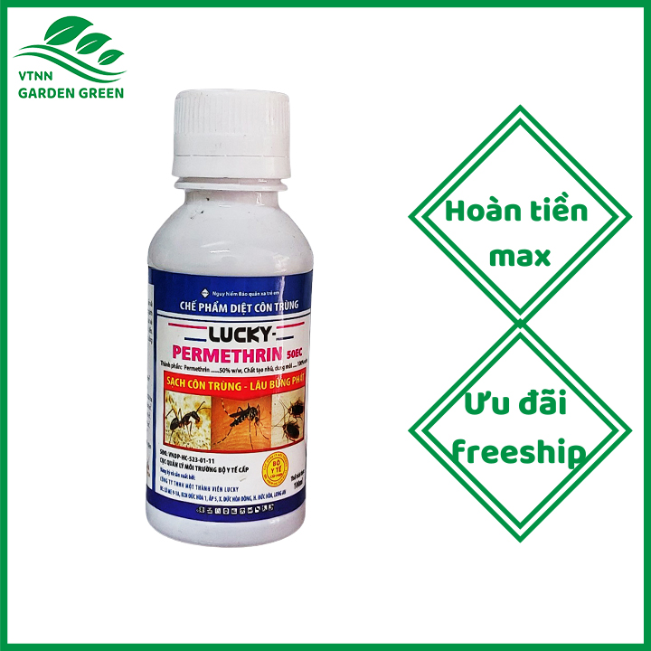 Diệt côn trùng LUCKY-PERMETHRIN 50EC 100ml/chai Sạch côn trùng - muỗi kiến gián