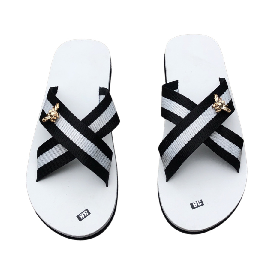 thới giới dép sandal dép quai chéo dù trắng đen nam và nữ đế trắng đủ màu đủ size