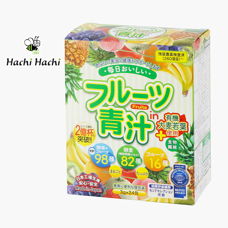 Bột mầm lúa mạch Aojiru trái cây 72g (3g x 24 gói) - Hachi Hachi Japan Shop