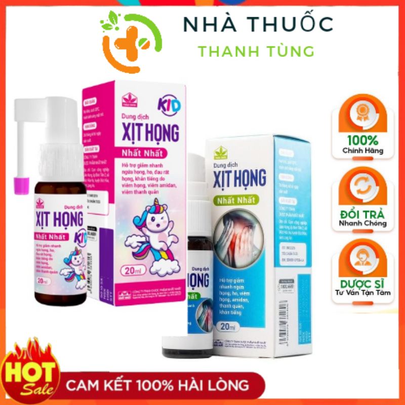 Xịt họng nhất nhất kid lọ 20ml - xịt họng nhất nhất người lớn 20ml