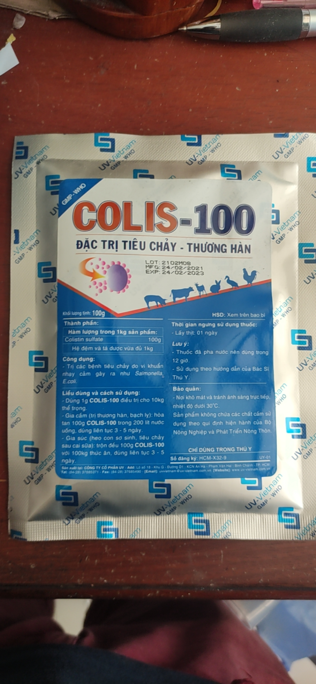 UV-COLIS ngừa tiêu chảy trên heo gà vịt