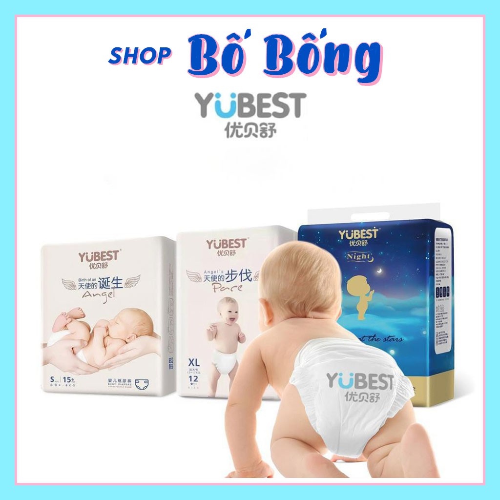COMBO 2 BỊCH Bỉm Yubest Gold Yubest Angel Yubest Natural quần dán size S180 M216 L192 L156 XL168 XXL144