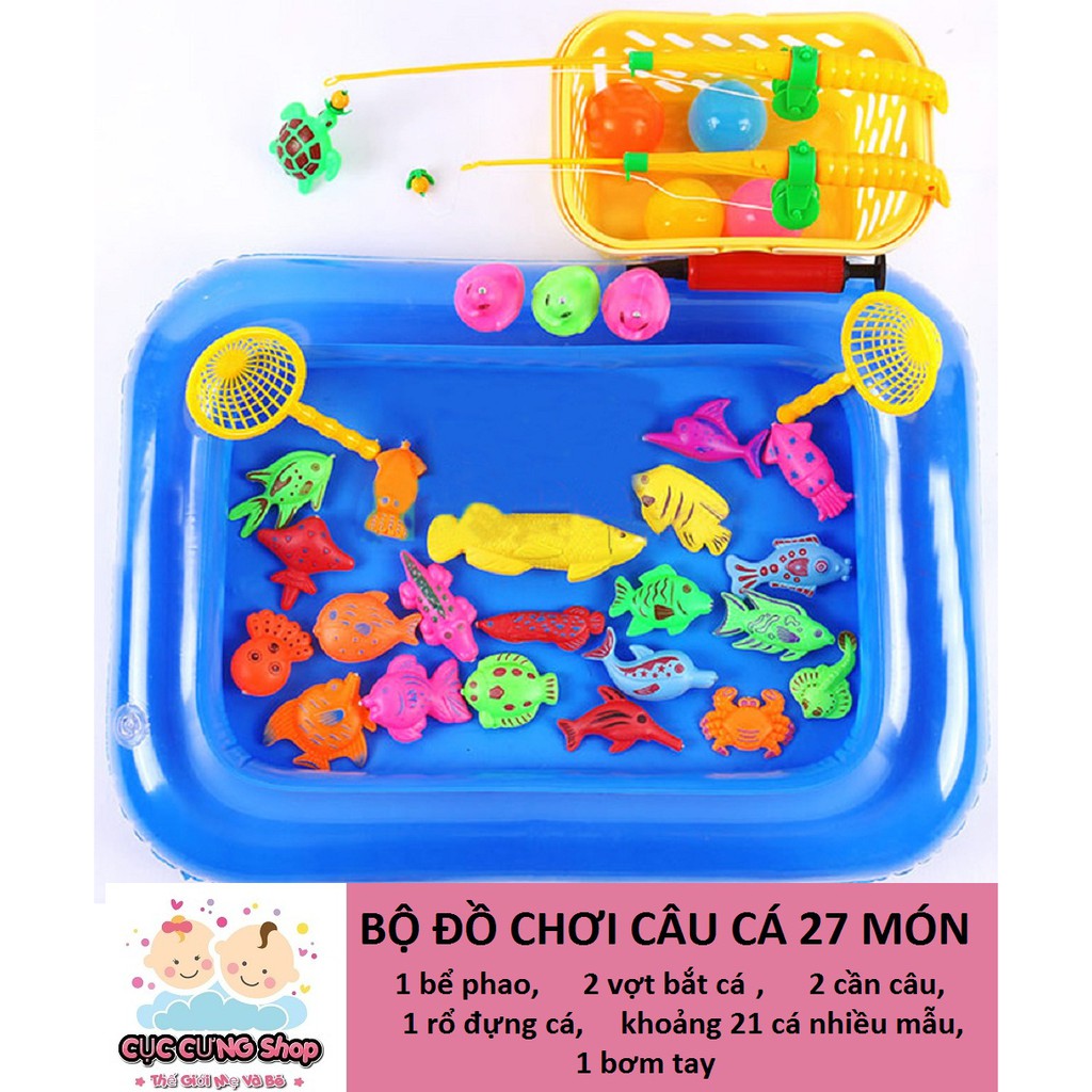 [Mã TOY0D giảm 15K đơn bất kỳ] BỘ ĐỒ CHƠI BỂ CÂU CÁ TẠI NHÀ KÈM PHAO CHO BÉ
