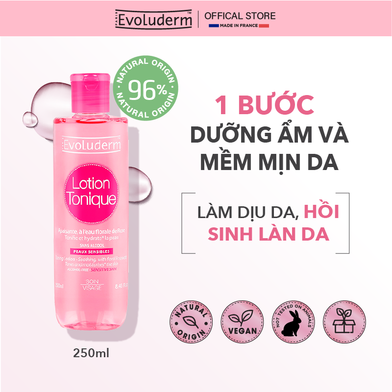 Nước Hoa Hồng Evoluderm dành cho da khô và nhạy cảm 250ml