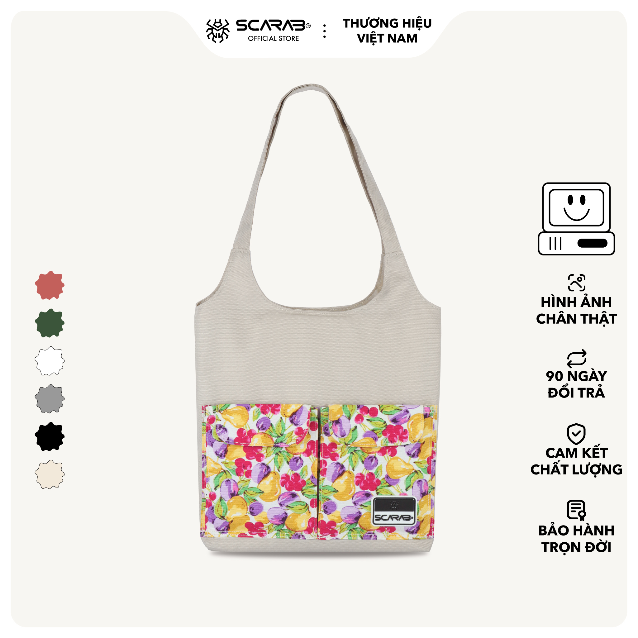 Túi tote vải scarab - carry™ tote bag pattern unisex