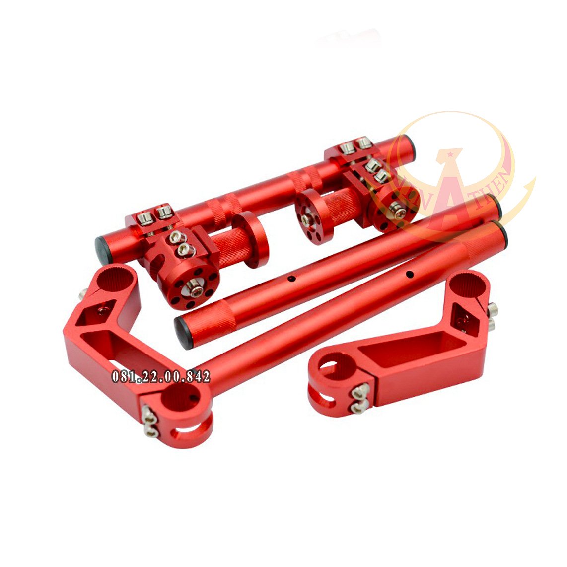 Ghi đông 5 khúc Moxi màu đỏ ( hộp đen)