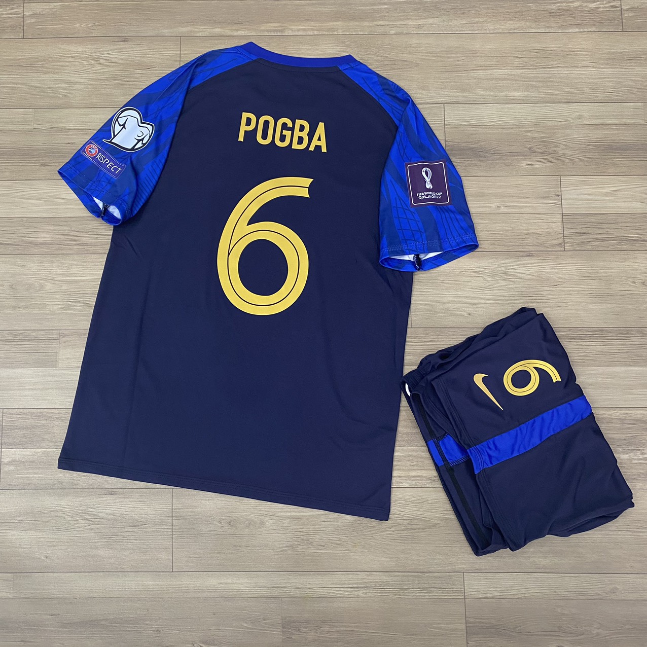 Bộ quần áo đá banh ngôi sao pogba pháp xanh wc2022