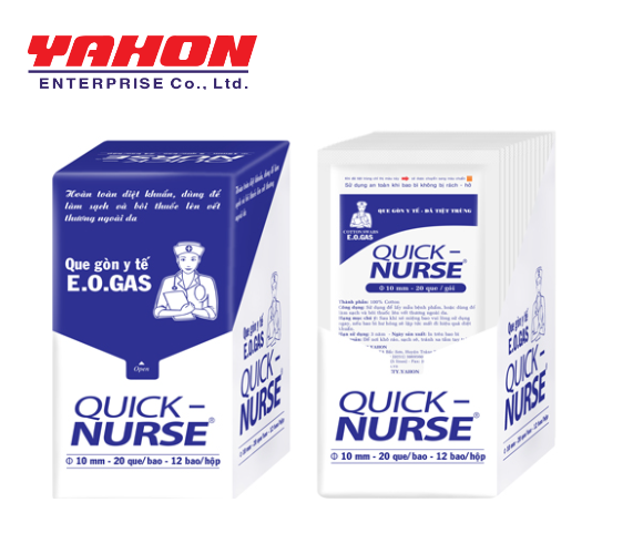 Hộp que gòn tiệt trùng quick-nurse 10mm 12gói/hộp 1gói/20que