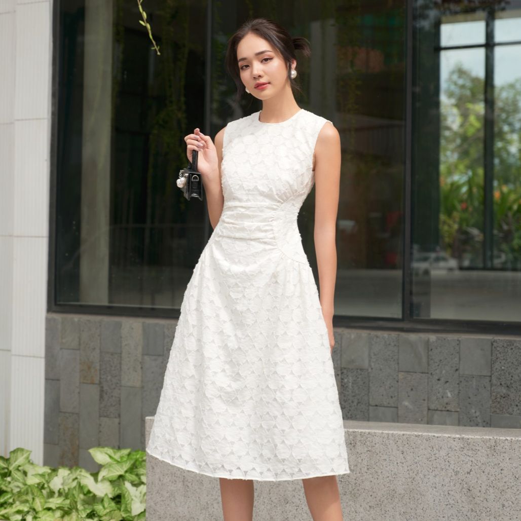 Olv - đầm xenia pleated midi dress