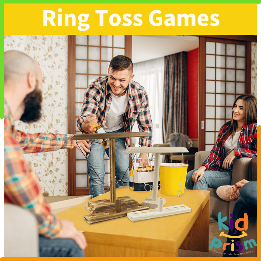 Bộ đồ chơi Ring Toss Game - Bộ trò chơi gia đình ném móc vòng bằng gỗ, rèn luyện kĩ năng khéo léo