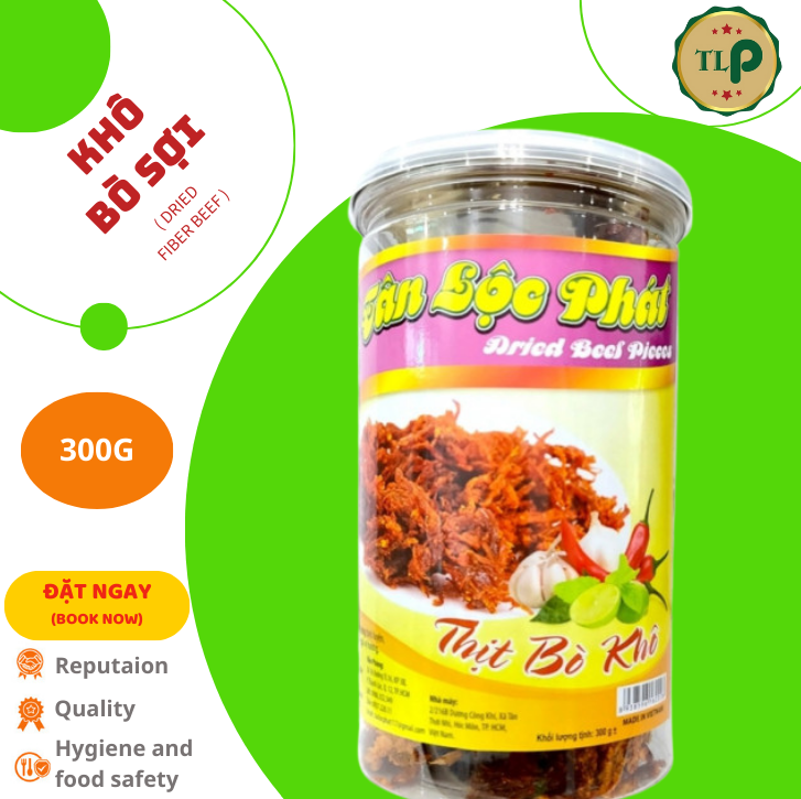 Khô bò sợi tân lộc phát hũ 300g