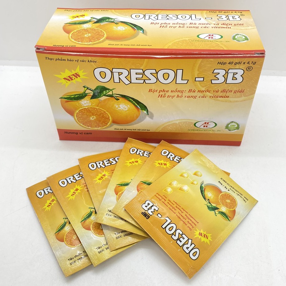 Oresol 3b oresol -3b bù nước và chất điện giải hộp 40 gói bổ sung kẽm và các vitamin