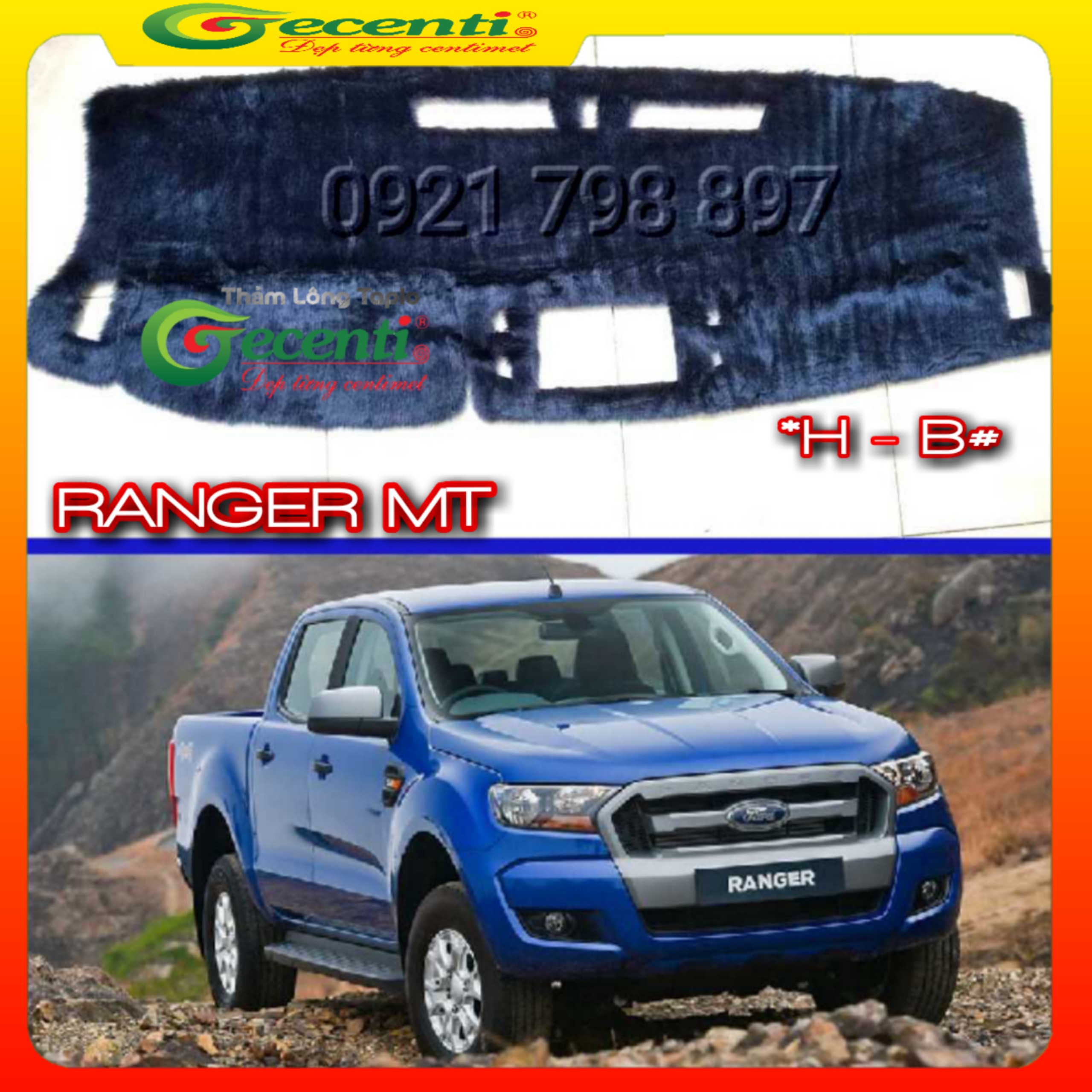 Thảm taplo lông thú cao cấp ranger wildtrak-thương hiệu gecenti