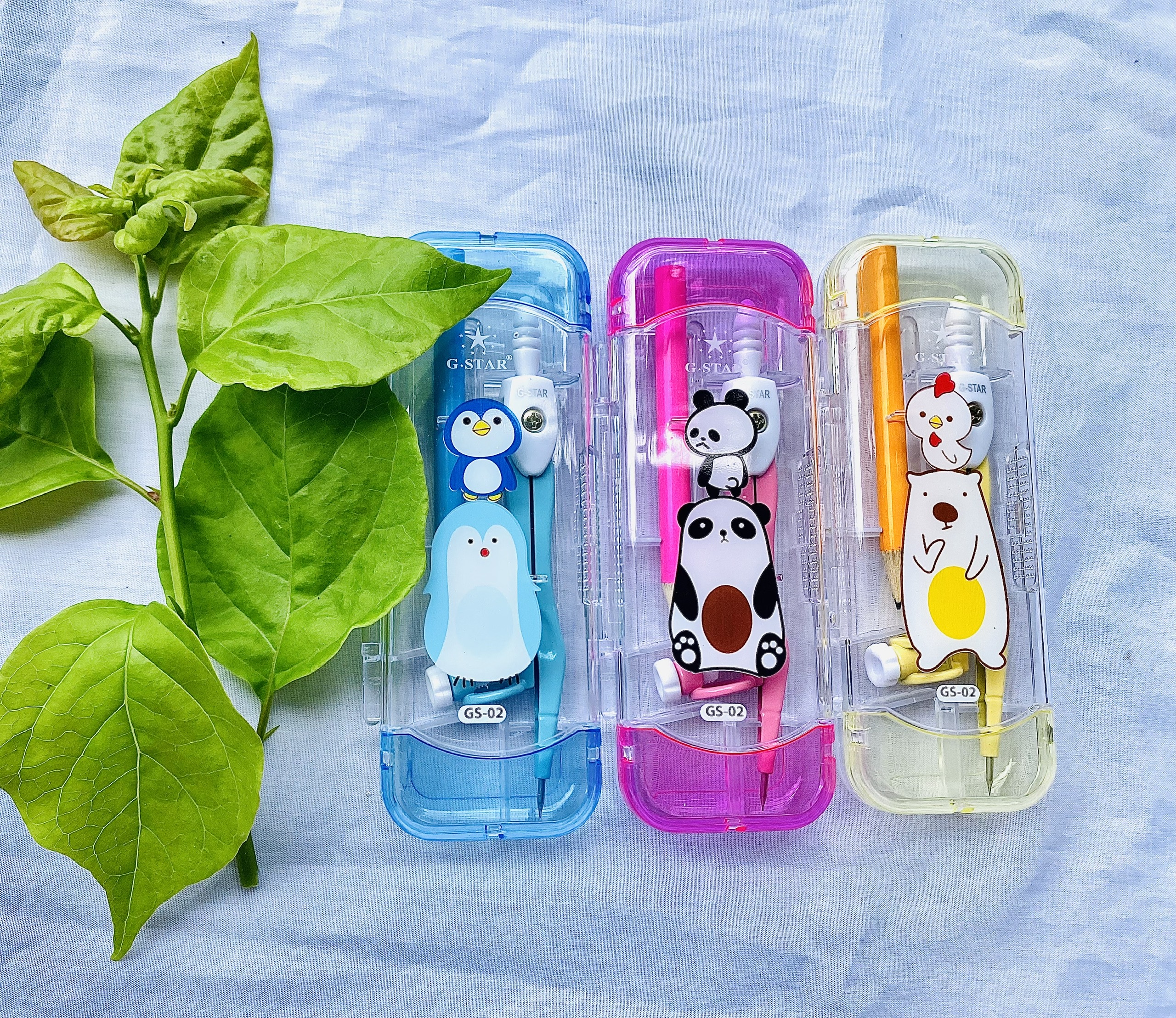 Compa kèm bút chì cho học sinh, đồ dùng học tập cute G-star