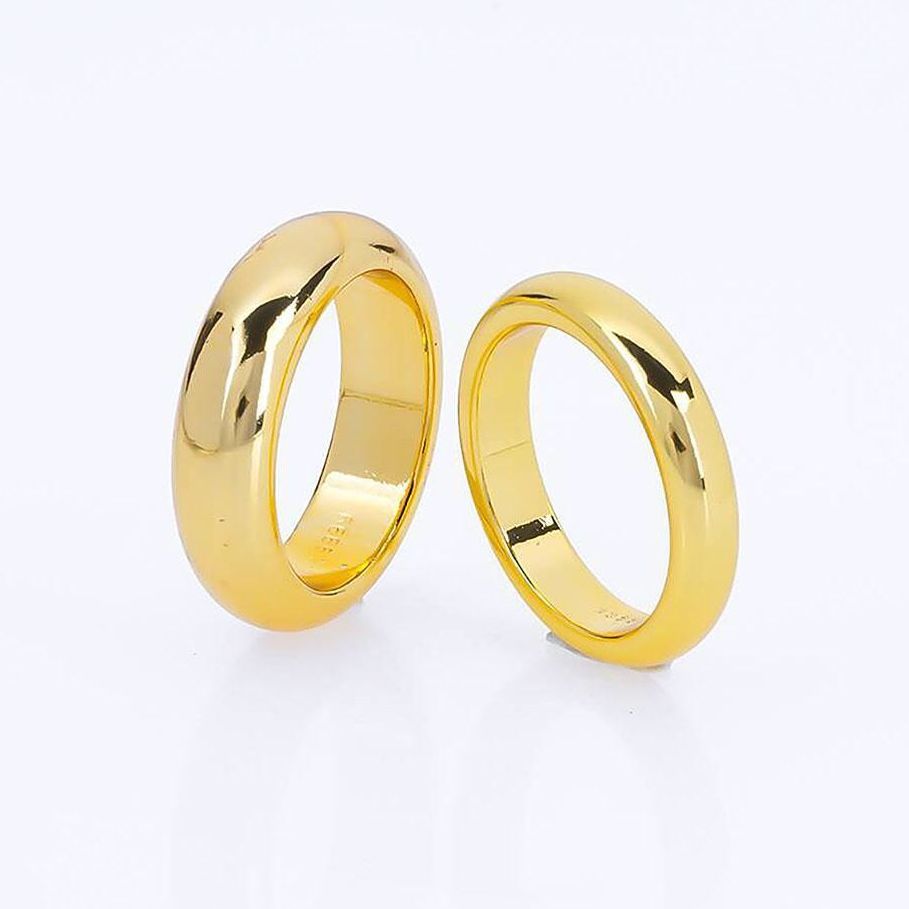 Nhẫn trơn 1 chỉ 2 chỉ và 5 chỉ mạ vàng 24k đóng số 9999