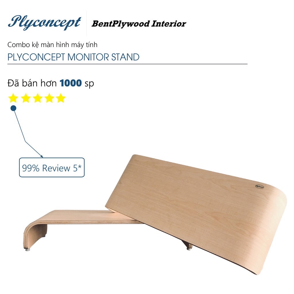 [HCM]Bộ 2 sản phẩm  Kệ màn hình uốn cong Monitor Stand Plyconcept