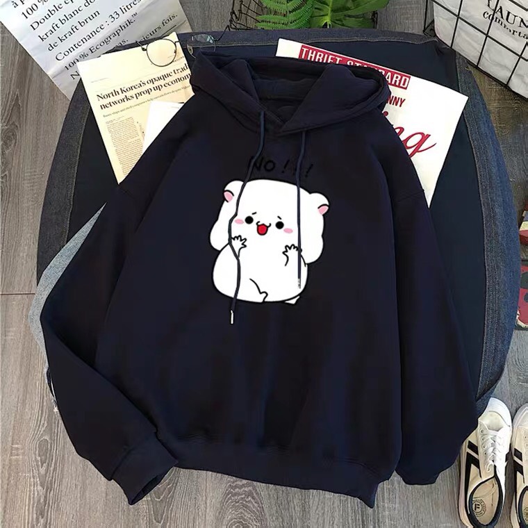 Áo Hoodie bé mỡ đáng yêu , Áo hoodie From rộng, tay phồng, Chất nỉ mềm, không xù, ấm áp, Sét bộ mặc cho nam và nữ - THE THY