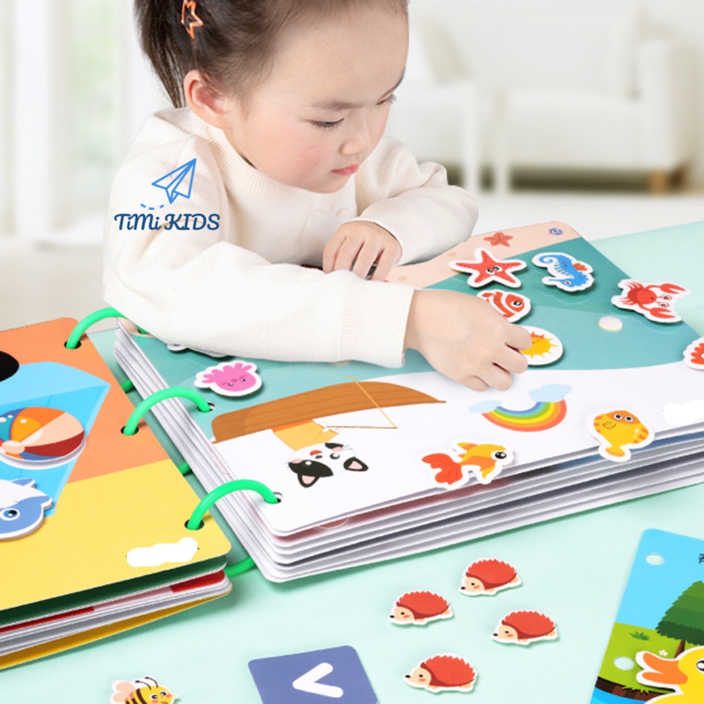 Học liệu bóc dán Montessori 17 chủ đề dùng nhiều lần cho bé, bóc dán thông minh cho bé