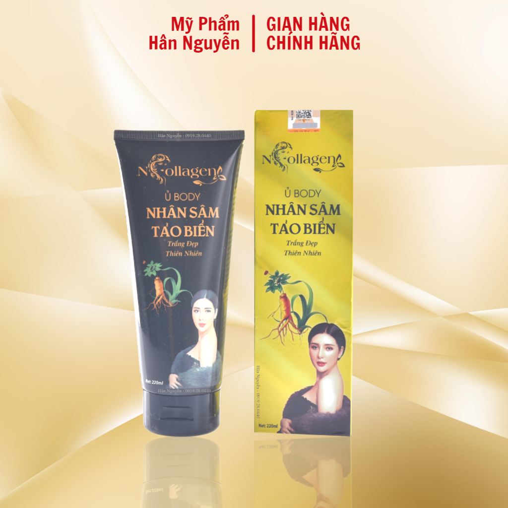 Ủ trắng body nhân sâm tảo biển ncollagen hân nguyễn 220ml 8938518571816 - trắng đẹp tự nhiên