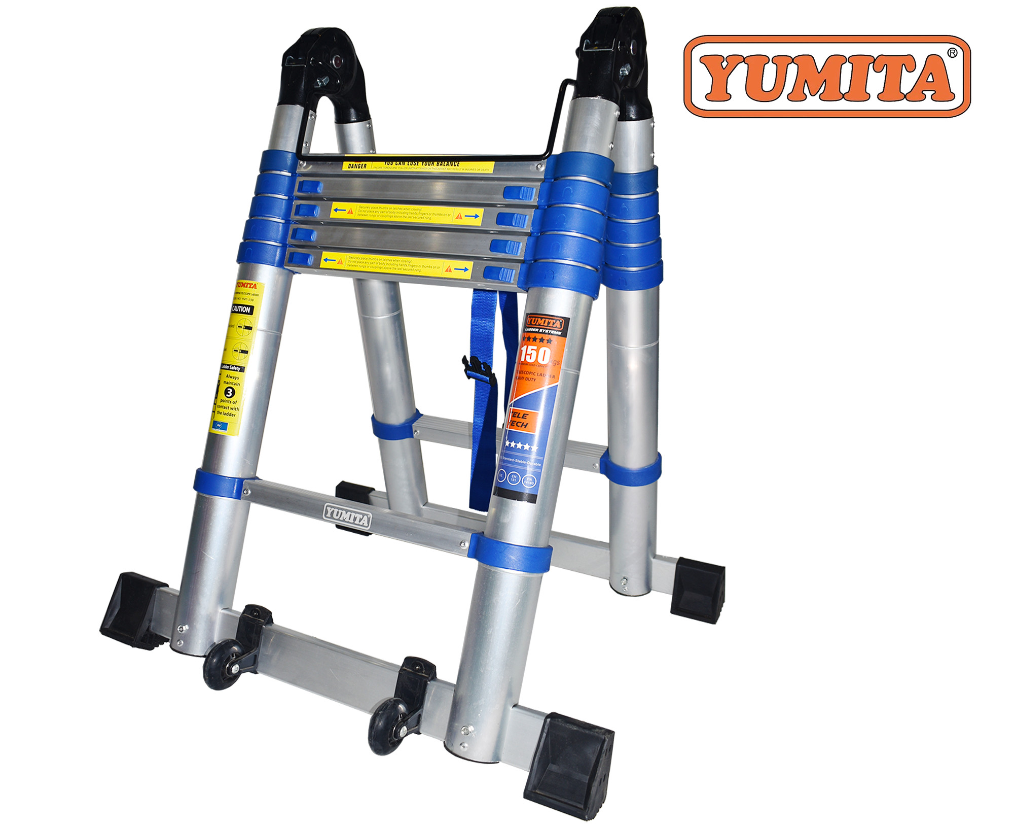 Thang nhôm rút đôi yumita 5m ymt-250- khóa thang to chắc chắn