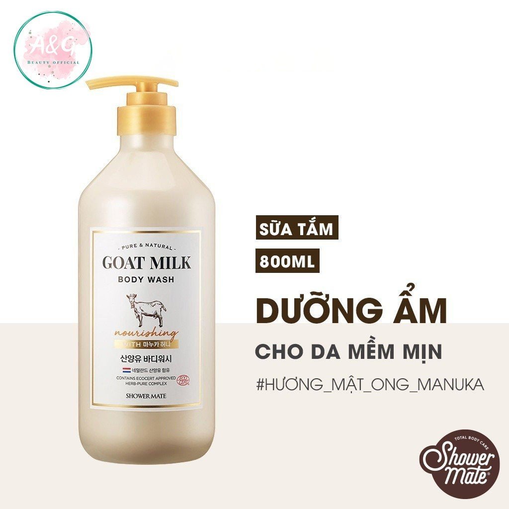 Sữa tắm shower mate sữa dê mật ong manuka 800ml