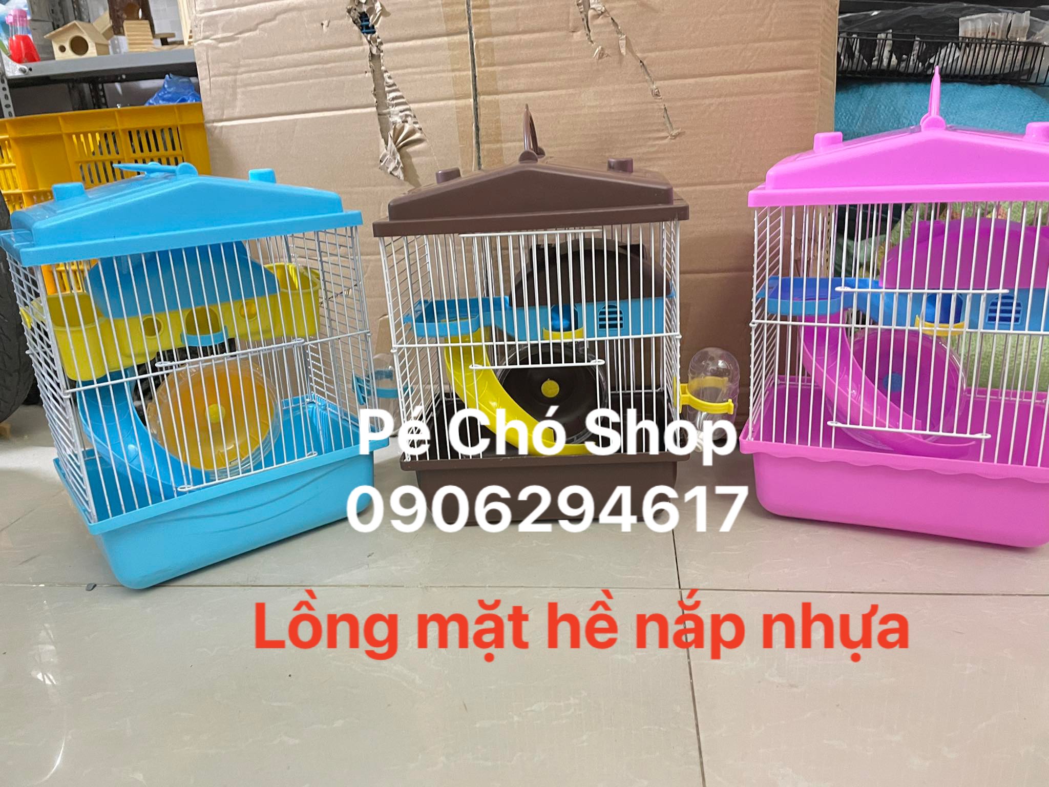 Lồng Hamster Mặt Hề mái nhựa size Dài23 rông17 cao26cm .