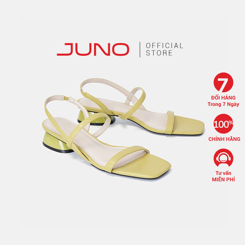 Giày sandal nữ 3cm thời trang juno mũi vuông dây mảnh sd03066