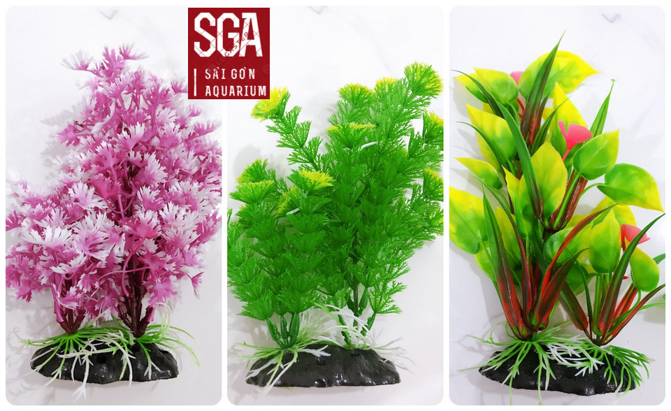 Cây thủy sinh giả, cây nhựa 20cm cho hồ cá cảnh