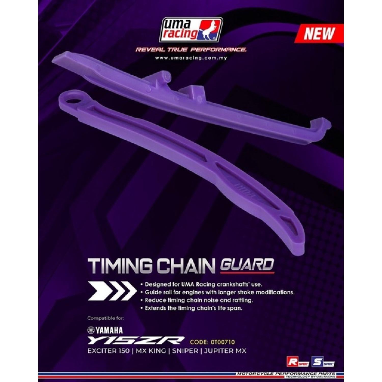 Thằn lằn đỡ sên cam uma cho ex150 dài + 6mm