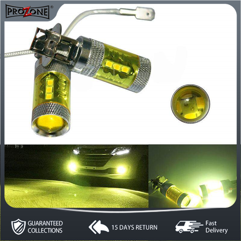 Bluespot 2 Cái/Bộ 12-24V H3 80W 16 SMD Đèn LED Xe Hơi Ô Tô Đèn Sương Mù Bóng Đèn Màu Vàng Cao Cấp xe Tải