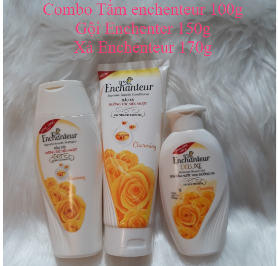 (HÀNG KHUYẾN MÃI) Combo Enchanteur gồm 3 món: Tắm 100g, Gội 150g, Xả 170g  Enchanteur