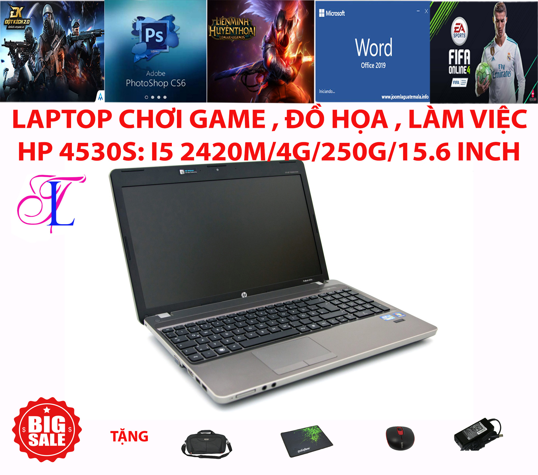 [Trả góp 0%]Laptop HP Probook 4530s - thiết kế đẹp mạnh mẽ ( i5-2420M ram 8Gssd 256g VGA on Intel HD 3000 15.6 inch HD)