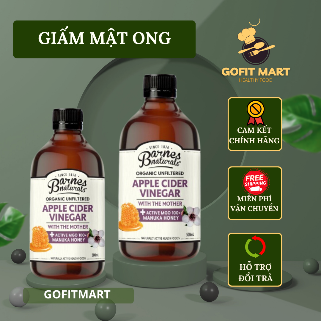 Giấm Táo Mật Ong Manuka Barnes Naturals 500ml