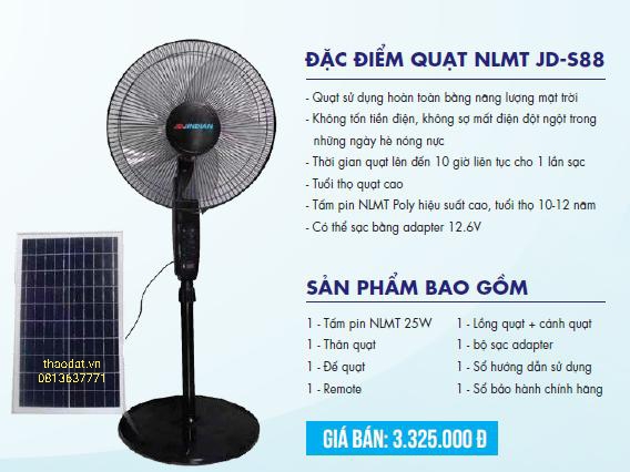 Quạt đứng năng lượng mặt trời jindian jd-s88