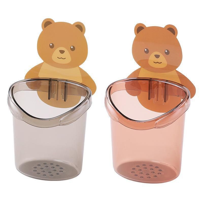 Cốc gấu đựng bàn chải kem đánh răng dán tường đa năng