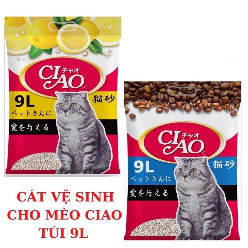 Cát vệ sinh CIAO 9L cho mèo , cát vệ sinh vón tốt khử mùi hiệu quả cho thú cưng