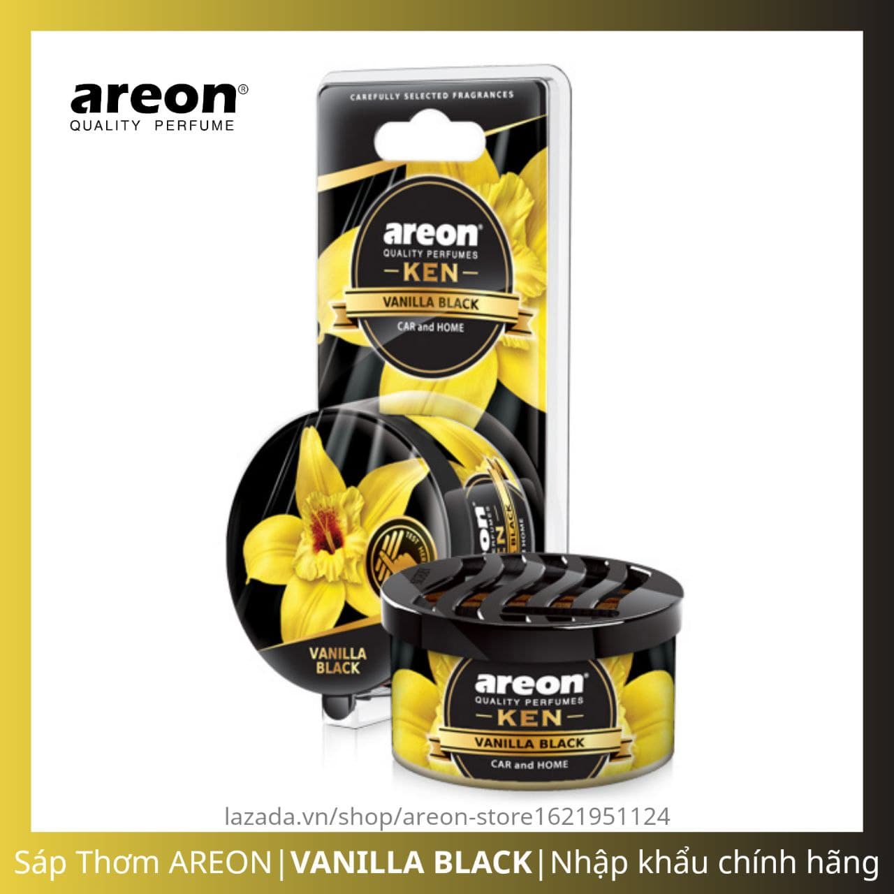 Sáp Thơm Nước Hoa Ô Tô Areon (Hương Vanilla Black) Nhập Khẩu Chính Hãng