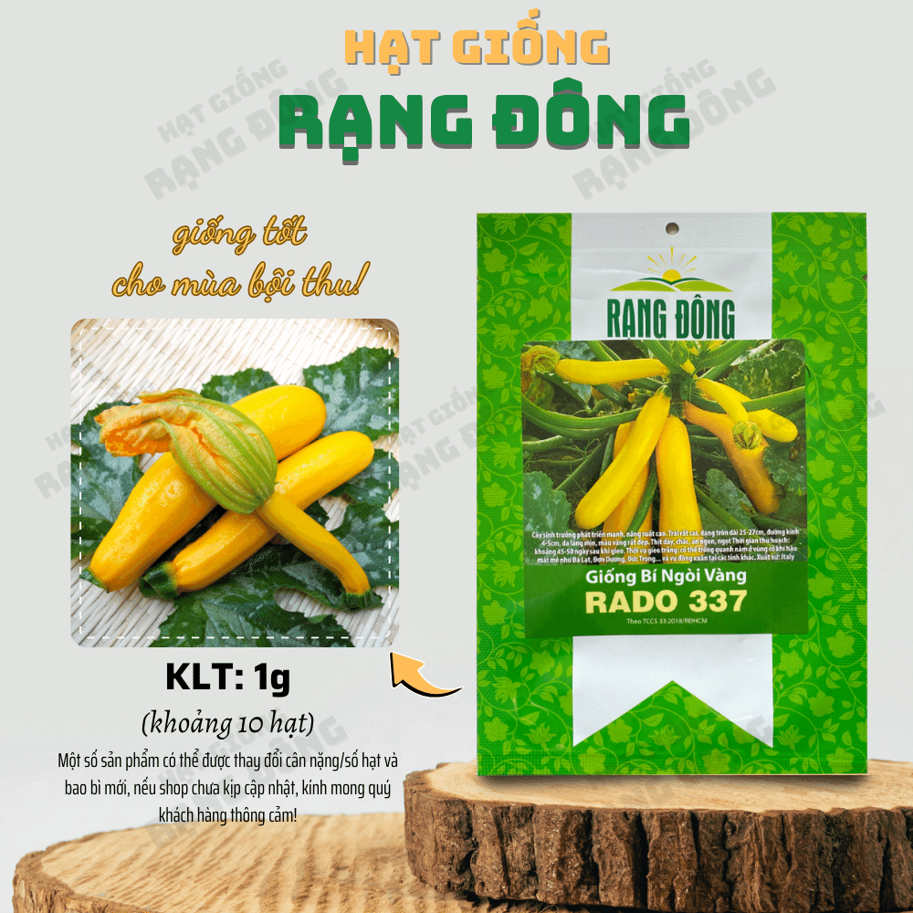 Hạt giống Bí Ngòi Vàng Rado 337 (1g~10 hạt) cây phát triển mạnh, trồng quanh năm, dễ chăm sóc - Hạt giống Rạng Đông