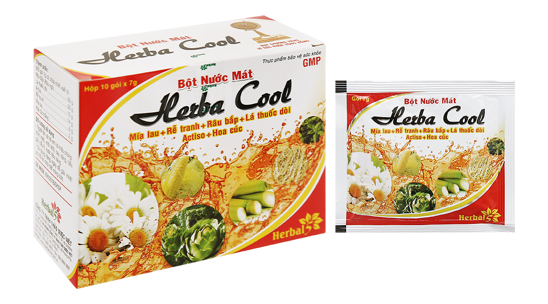 Bột Nước mát Herba Cool Extra vị Bắp hộp 10 gói