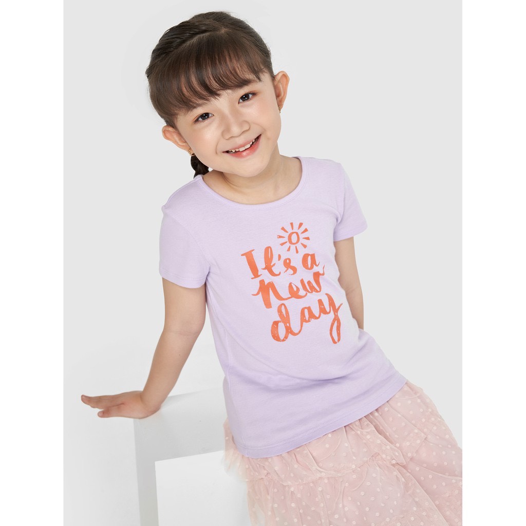 Áo phông bé gái Canifa chất liệu cotton họa tiết trước ngực SP072 cho bé từ 2-3 tuổi