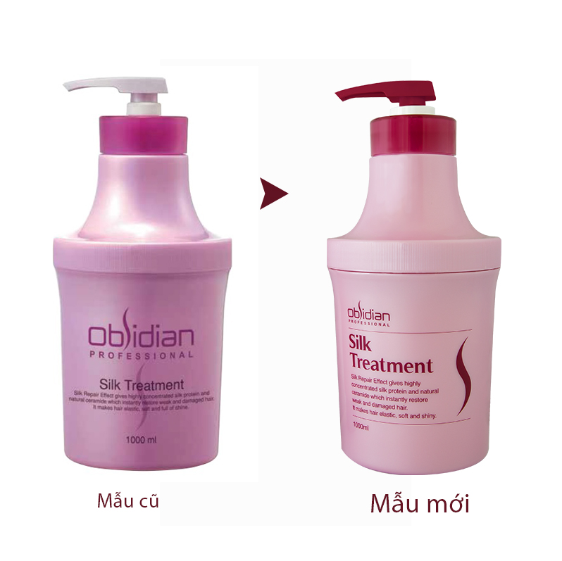Kem hấp ủ tóc, hấp dầu lạnh Obsidian siêu mượt Silk Treatment Hàn Quốc 1 Lít