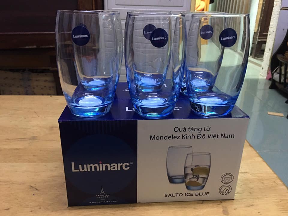 Combo 6 ly thủy tinh Luminarc xanh