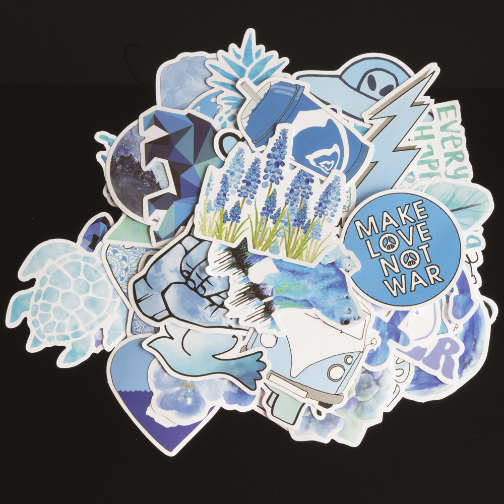 [HCM]Sticker chủ đề BLUE xanh dương cute M1 mẫu mới 2020 hình dán chống nước mẫu mới 2020 lâu phai trang trí vali laptop điện thoại xe đạp xe máy skateboard đàn guitar ukulele...
