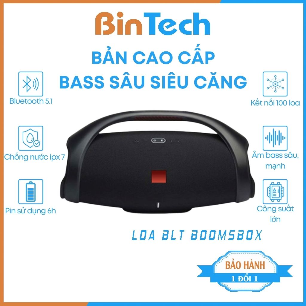 Loa bluetooth bass mạnh BOOMBOX không dây,nghe nhạc,giá rẻ,công nghệ blutooth 5.0 BINTECH